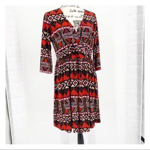 LucieLu Deep V 3/4 Sleeve Dress 0X